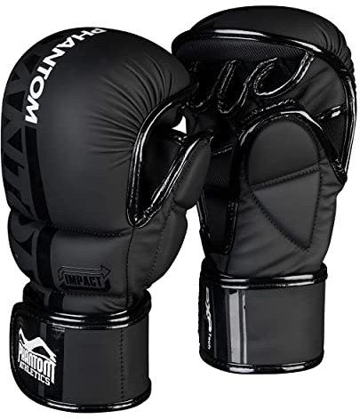 Phantom MMA Handschuhe APEX | Profi Gloves für Sparring, Fight, Boxen, Freefight (S/M - Schwarz)