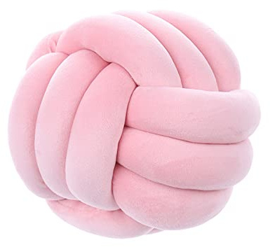 NatureMan Morbido cuscino rotondo a forma di nodo, cuscino rotondo in peluche, decorazione per la stanza dei bambini, cuscino rotondo in peluche fatto a mano,diametro 28 cm (rosa)