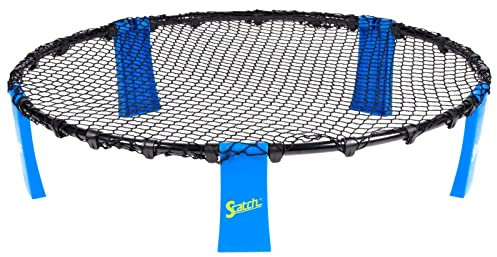 Scatch Roundnet Set - 92 x 20 cm - Auch für Spikeball geeignet - Inklusive Ball, Pumpe, Rahmen, Netz und Reisetasche - Max. 4 Spieler - Blau/Schwarz