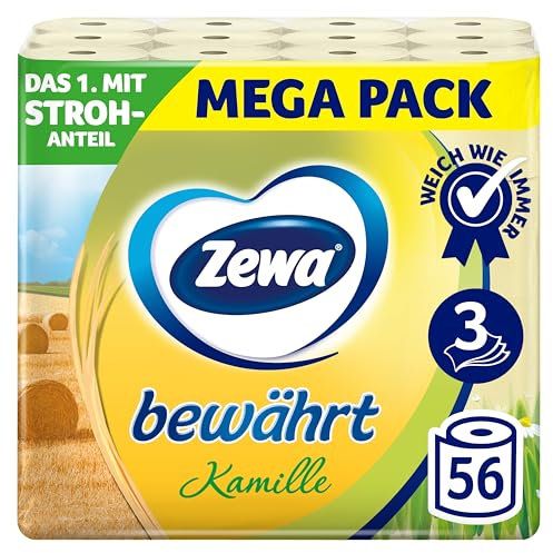 Zewa bewährt Kamille Toilettenpapier mit Strohanteil 7x 8Rollen