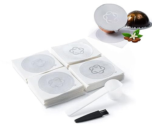 BENFUCHEN 100 Pcs Disposable Aluminum Foils for Ver tuoline Pods, Coffee Pods Seal Lids Food-Grade BPA Free Stickers Seals Lids Compatible with Nespresso Vertuo Coffee Capsules, 62mm