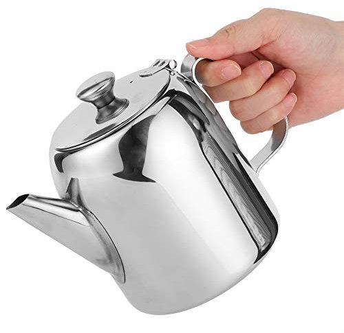 YUMILI Théière en acier inoxydable, grande bouilloire à thé en acier inoxydable, bec court, carafe à eau froide, cafetière, théière à eau froide pour hôtel restaurant (30 oz)