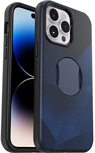 OtterBox iPhone 14 Pro (Only) OtterGrip Symmetry Series Case - BLUE STORM (Blue), built-in grip, sleek case, snaps to MagSafe, raised edges protect camera & screen