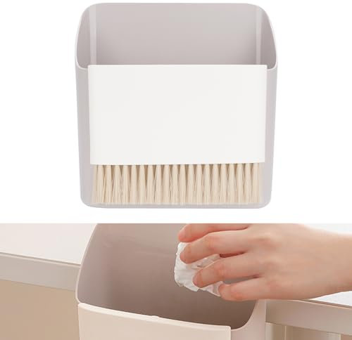 Adorila Mini Kehrschaufel und Besen Set, Wandmontage Besen und Kehrschaufel Kit, Kleiner Besen und Kehrschaufel für Zuhause, Desktop, Sofa, Küche (Grau)