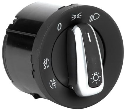 Bohaner 5ND941431A 1K0941431Q Headlight Switch Auto Fog Lamp Switch Control Main Light switch Chrome Power Side Mirror Button Compatible with VW EOS Golf 5 Plus Golf 6 3 4 Passat Seat