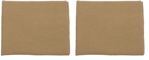 Rebower 10 x 9cm Puños Elásticos con Ribetes Acanalados de Tela de Algodón Tejido de Punto Banda Elástica de Puño de Manga, [para Coser, Manualidades Diy] - Caqui/ 2 Piezas