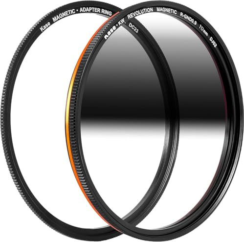Kase KW Revolution Magnetic Reverse Grad ND8 3 Stop Shockproof Tempered Optical Glass Sunset Filter & Adapter (112mm)
