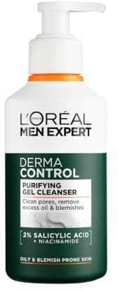 L'Oréal Paris Men Expert Gel Detergente Purificante, Per Pelli a Tendenza Acneica, Pelle Opacizzata e Uniformata, Con il 2% di Acido Salicilico e Niacinamide, Derma Control, 260 ml