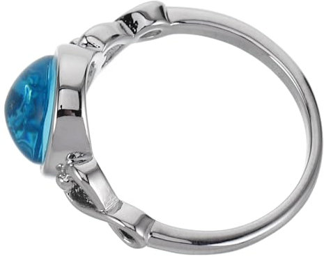 Ipetboom Seeblauer Glasring Mondstein-verlobungsring Farbwechselnder Schmuck Gefühlsring Hologrammring Mondsteinring Damen Mondringe Für Frauen Farbringe Farbwechselringe Kupfer Sky-blue