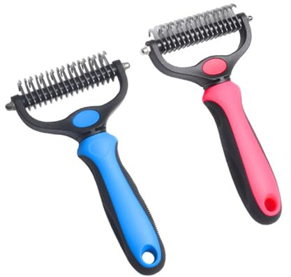 Toddmomy 2 Piezas Peine Desenredante para Mascotas de Doble Cara Cepillo de Aseo para Perros y Gatos Quita el Pelo de Mascotas Desenreda el Pelo Casa