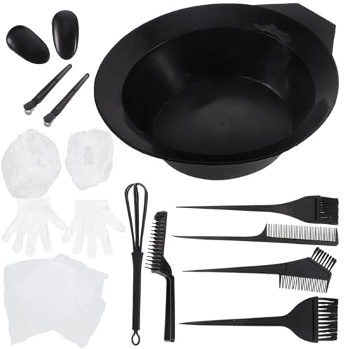 DECORNIJIA Professional Hair Coloring Kit with Mixing Bowls Tint Brushes Combs Ear Covers for DIY Hair Dyeing and Salon Use Smooth Even Application Tools for Home Tinting