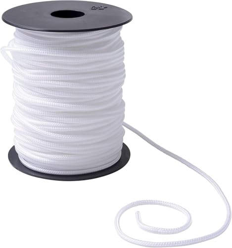 IPEA Treccia per Veneziana Bianca 3 mm in Nylon – [ 50 METRI ] – Made in Italy – Corda per Tende a Pacchetto, Mantovane, Tapparelle, Accessori, Fai Da te – Cordino Bianco Multiuso - Spessore 3 mm