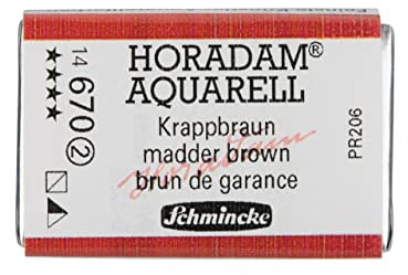 Schmincke – HORADAM® AQUARELL - feinste Künstler-Aquarellfarben, 670 Krappbraun, 14 670 043, 1/1 Näpfchen