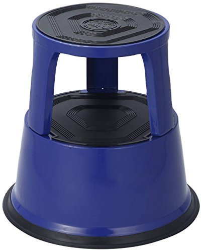 Office Collection Rollhocker RHM-B, Metall, TÜV-geprüft, Tragfähigkeit 150 kg, Blau, Elefantenfuß, Bürohocker, Tritthocker, Tritt, Rolltritt, Hocker