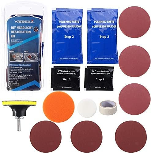 BELUPAI Kit de restauración de Faros, Herramientas de Limpieza y restauración de Lentes de lámpara para Coche y Motocicleta