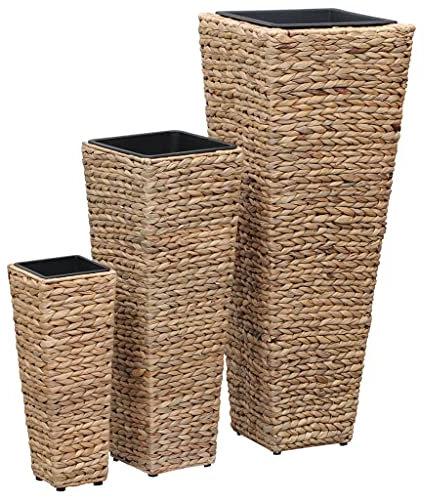 vidaXL Jardinières 3 pcs Pot à Fleurs Cache-Pot Pot à Plante Bac à Plante Véranda Jardin Balcon Terrasse Cour Extérieur Jacinthe d'Eau