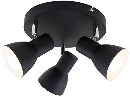 Briloner Leuchten taklampa, takspot, strålkastare roterbar och vridbar, 3 x E14, max. 25 watt, retro, svart, 210 x 140 mm (DxH)