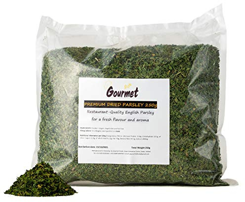 Go Gourmet Dried Parsley Flakes for Food Pantry - Restaurant-Quality English Herb Seasoning for Fresh Flavour and Aroma - Use to Season Soups, Sauces, Salads and More - 250g Bulk Herbs Packet