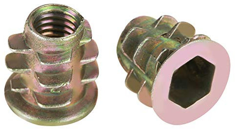 Hex Socket Screw-in Nuts 50Pcs Zinc Alloy M5 Threaded Insert Nuts for Wood Wooden Furniture, M5*10mm