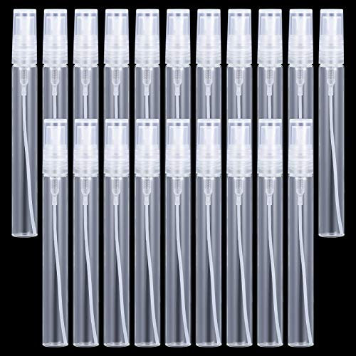 Canghai 20Pcs 10ml Mini Spray Bottles,Portable Glass Atomizer Refillable Sample Bottles for Travel,Party,Cosmetic Makeup Tool