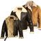 Herren-Bomberjacke aus echtem Schaffell, Fliegerjacke, B3 WWII Fliegerjacke, dicke Wolle innen/innen, Braun, braun