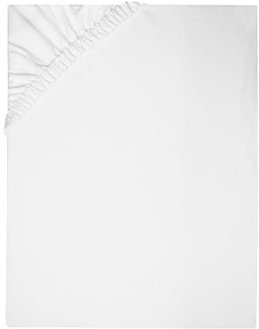 ZOLLNER Spannbettlaken in 140x200cm - Matratzenhöhe bis 20cm - Baumwolle - mit praktischem Gummizug - waschbar bis 95°C - in weiß - Oeko Tex® Zertifiziert