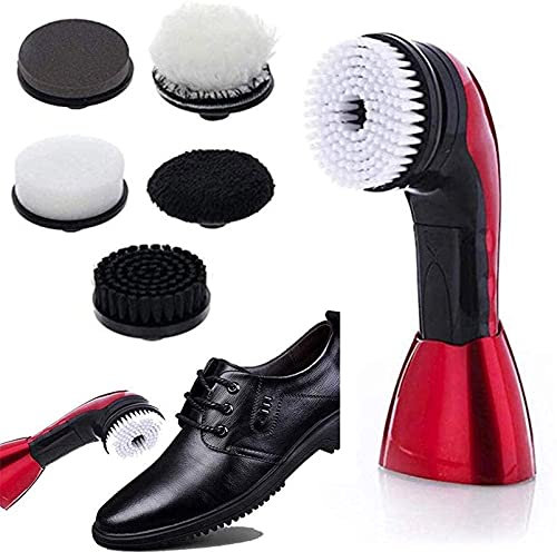 QHYXT Spazzola per Scarpe elettrica Domestica, Kit lustrascarpe Elettrico, Spazzola per lucidascarpe, Kit per la Cura della Pelle Wireless Portatile per Scarpe Borse Divano