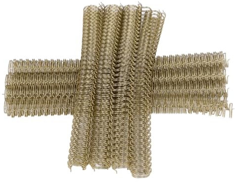 100 St Dubbelslinga Trådbindningsrygg, 100 Arks Kapacitet, 3:1 Stigning 34 Loopspiralbindningsspolar, 12,7 Mm Diameter, Set för A4-papper, Metalltråd, Nylonbeläggning (Lätt guld)