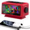 ThreeH Sveglia RGB con Radio 11 Colori Display Orario 12 Livelli Volume e Luminosità Regolabile Macchina del Suono del Sonno con 2 Porte di Ricarica USB Rosso