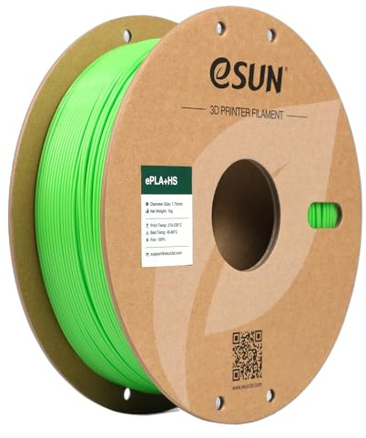 eSUN PLA+ Filamento 1,75 mm, PLA+HS Filamento per stampante 3D ad alta velocità Precisione dimensionale +/- 0,03 mm, bobina da 1 kg (2,2 libbre) per la stampa 3D Speedy, Verde tenue