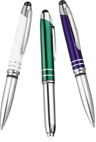 Lurrose Touchscreen-Stift 3 Stück Schreibkugelschreiber Tragbarer Schreibstift Metall Lichtstift Metall Kugelschreiber Touchscreen Stift
