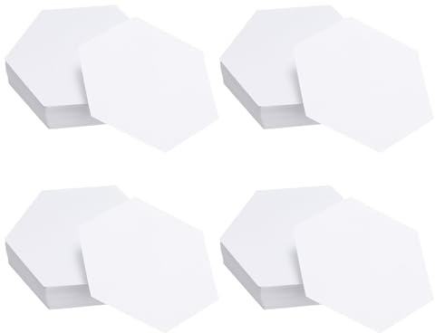 Sourcing Map 400 modelli di carta esagonali, 5,1 cm, pezzi di carta inglese, pezzi di carta per trapuntatura, cucito, artigianato fai da te