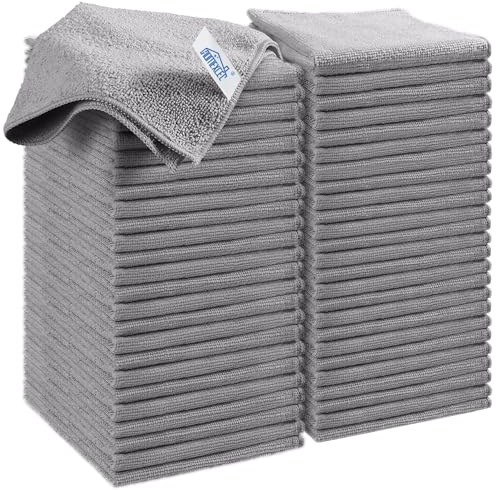 HOMEXCEL 50PK Microfiber Cleaning Cloth, Cleaning Rag for Home, 11.5x11.5in