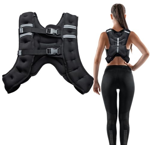 2.5/5/10/12/15kg Weight Vest for Men Women, Body Weight Vests for Training Workout, Running, Jogging, Cardio, Walking, Weighted Vest Workout Equipment for Strength Training (Black, 12KG/26LBS)