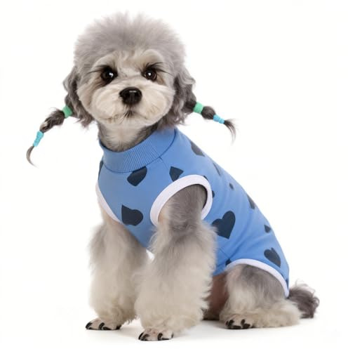 Culinavog Combinaison de Récupération pour Chien, Body Post Chirurgical, Alternative à la Collerette, Anti-Léchage Body Post Operatoire, Pyjama Après Stérilisation pour Chiens, Chats (M, B)