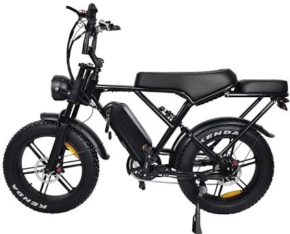 OUXI H9 Bicicleta Eléctrica Adulto, E-Bike Fat Tire 20 x4.0, Motor 60Nm, Batería 48V 15Ah, Frenos Hidráulicos, Doble Suspensión, Portaequipajes Delantero y Trasero, Luces de Giro