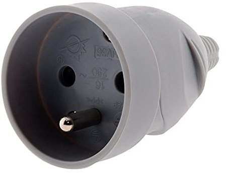 Fiche femelle 16A 2P+T - gris - Zenitech