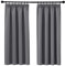 PONY DANCE Pencil Pleat Blackout Curtains Grey Thermal Insulated Curtains 46x54 Inch Drapes for Bedroom, Kitchen, Short Window Curtains with Hooks for Track Rail, W46 X L54, 2 Panels