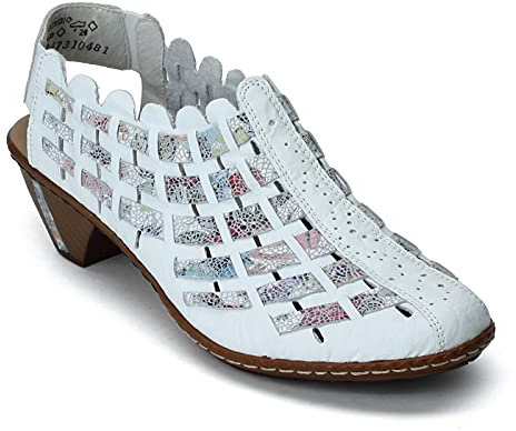 Rieker Women's Damen Halbschuhe 46778 Low Shoes (White Multi, UK Footwear Size System, Adult, Women, Numeric, Medium, 8)