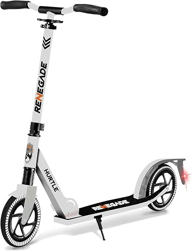 Hurtle Cityroller- mit XXL-Rädern, Roller Klappbar bis 100 kg – Höhenverstellbar mit Tragegurt, Trittbremse und Ständer für Schulweg Freizeit und Stadtverkehr, für Kinder Jugendliche Erwachsene