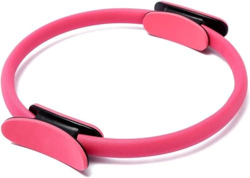 courti Anillo de Pilates con Mango cómodo, Anillo de Entrenamiento Deportivo Duradero Antideslizante para Mujeres, círculo de Resistencia cinética de Fitness, círculo de Yoga (Rosa)
