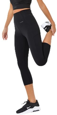 USA Pro Womens High Rise Cropped Leggings Capri Pants Black 12 (M)