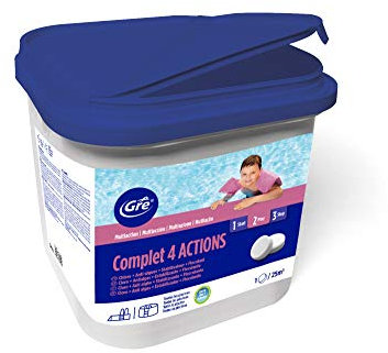 Gre 76012L - Cloro multifunción para el Tratamiento de Las Piscina, 4 acciones, Especial Liners, 5 kg