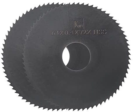QUARKZMAN 2uds Circular Sierra Cuchillas 63mm x 16mm x 0,4mm 72 Dientes Nitruro Recubierto Alta Velocidad Acero (HSS) Fresadoras Fresas para Aluminio Aleaciones Metal Plástico Madera