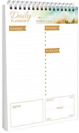 To Do List Daily Planner, A5 Agenda giornaliera, 52 Blatt, 15 x 21 cm, Planner Giornaliero, Blocco Note per Appuntamenti, Appunti, Carta più Spessa, per Scuola, Casa, Ufficio, A5-KA