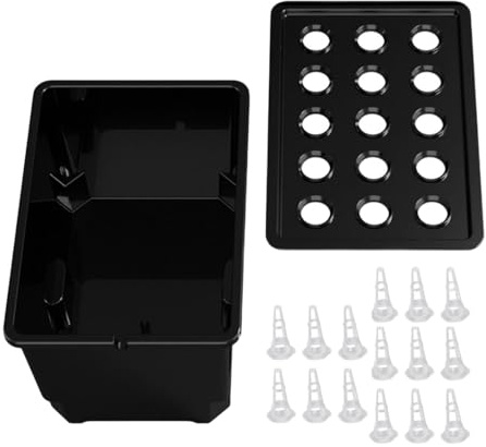Qianly Kit Hidropónico Completo de Cultivo Interior Exterior con Diseño Práctico para Hierbas Vegetales Y Flores Adecuado para Balcón Oficina Jardín, Negro