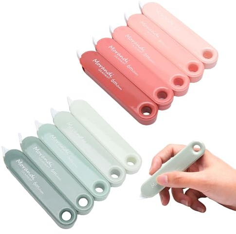 VOSSOT 10 stycken korrigeringsrullar, set – 6 m x 5 mm gradient Morandi-design, aesthetic School Stuff, skolsaker, aesthetic Clean Girl, miljövänlig och påfyllningsbar – perfekt för skola, skolsaker
