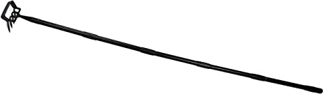 EMUKOEP Ogräsräke, justerbar längd, rostfritt stål, ergonomiskt handtag, handräfta, trädgårdsredskap för odling, lös (5 sektioner)