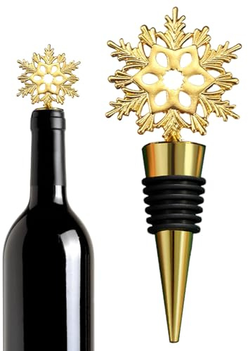 Vinkork, metallflaskproppar för julgranar, refor Winees Saver Bottler i zinkflaska, julsnöflinga, vinflasklock, för restaurering