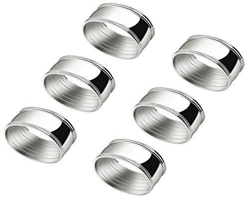 Stoffserviettenring oval 6er-Set 5,5x4,2cm versilbert, Silber